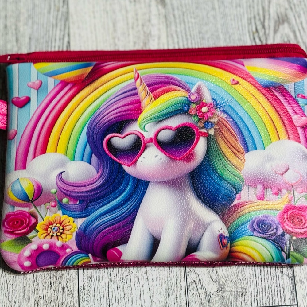Colorful Unicorn Wristlet